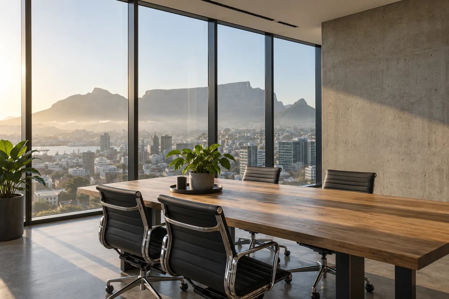 An office with a view over the city.